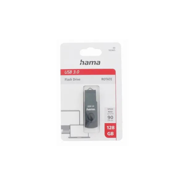 Hama USB 3.0 Flash Drive Rotate,128 GB, 70 MB/s, petrolejová modrá 85235110
