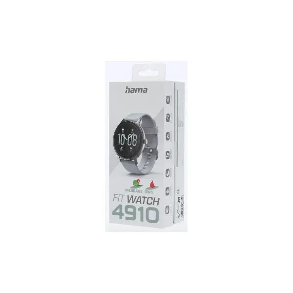Hama Fit Watch 4910, športové hodinky, pulz, oxymeter, kalórie, vodeodolné, šedé 91021200
