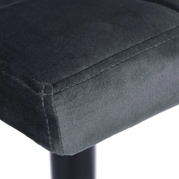 Arako Black graphite Velvet bar hocker
