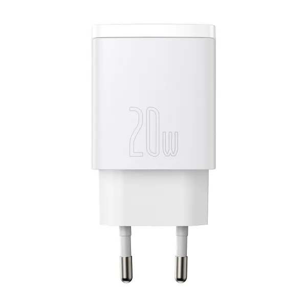 Kompaktná rýchlonabíjačka Baseus USB+ USB-C 20 W - biela