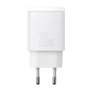 Kompaktná rýchlonabíjačka Baseus USB+ USB-C 20 W - biela