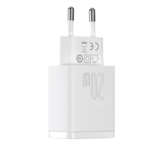 Kompaktná rýchlonabíjačka Baseus USB+ USB-C 20 W - biela