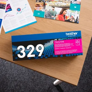 BROTHER TN-329 (TN329M), originálny toner, purpurový, 6000 strán, Pre tlačiareň: BROTHER HL-L8350CDW, BROTHER HL-L9200CDWT, BROTHER DCP-L8450CDW