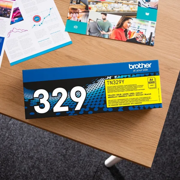 BROTHER TN-329 (TN329Y), originálny toner, žltý, 6000 strán, Pre tlačiareň: BROTHER HL-L8350CDW, BROTHER HL-L9200CDWT, BROTHER DCP-L8450CDW