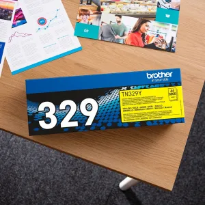 BROTHER TN-329 (TN329Y), originálny toner, žltý, 6000 strán, Pre tlačiareň: BROTHER HL-L8350CDW, BROTHER HL-L9200CDWT, BROTHER DCP-L8450CDW