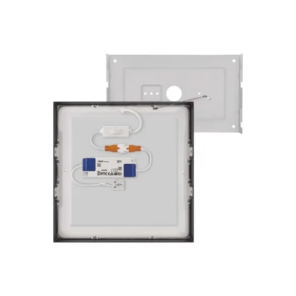 EMOS Lighting LED prisadené svietidlo, štvorec, čierne, 21W, CCT