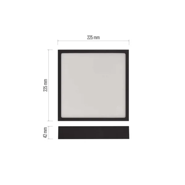EMOS Lighting LED prisadené svietidlo, štvorec, čierne, 21W, CCT