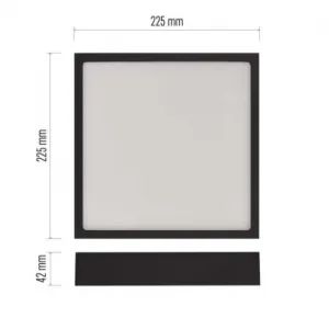 EMOS Lighting LED prisadené svietidlo, štvorec, čierne, 21W, CCT