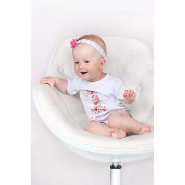 Body s potlačou New Baby Už mám 1 rok ružové 80 (9-12m)