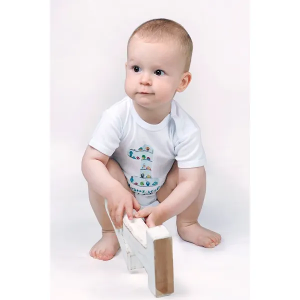 Body s potlačou New Baby Už mám 1 rok modré 80 (9-12m)