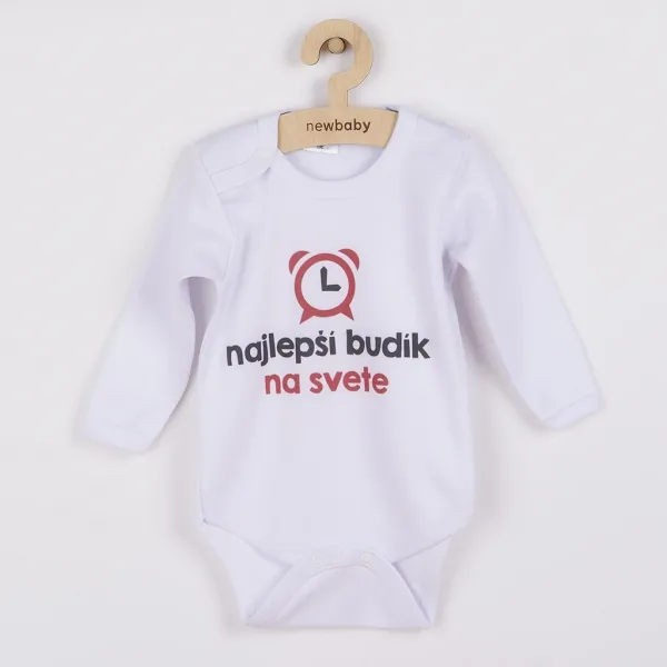 Body s potlačou New Baby najlepší budík na svete - darčekové balenie 86 (12-18m)