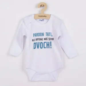 Body s potlačou New Baby Pardon tati,... máš šéfov dvoch! - darčekové balenie 56 (0-3m)