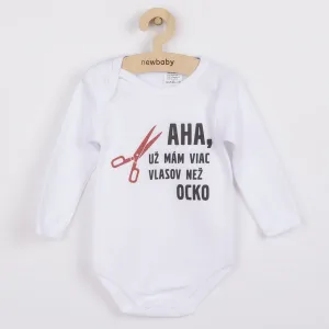 Body s potlačou New Baby Viac vlasov než ocko - darčekové balenie 80 (9-12m)