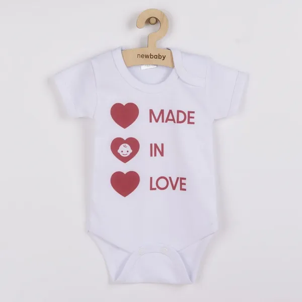 Body s potlačou New Baby MADE IN LOVE - darčekové balenie 68 (4-6m)