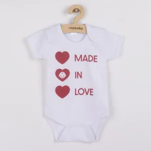 Body s potlačou New Baby MADE IN LOVE - darčekové balenie 68 (4-6m)