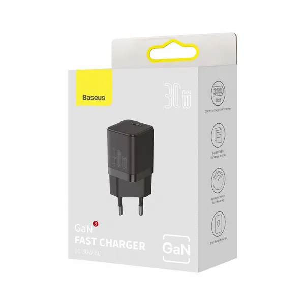 Baseus Quick Nabíjací adaptér USB-C 30W, Čierny