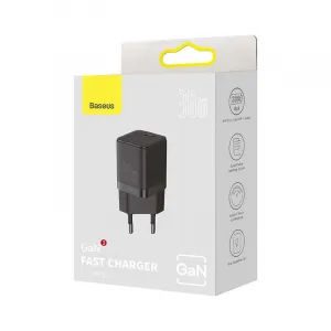Baseus Quick Nabíjací adaptér USB-C 30W, Čierny