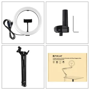 Stojan na rameno stolního počítače Puluz s 26cm LED Vlogging Ring PKT3090B Varianta: uniwersalny