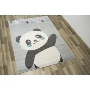 Detský koberec Emily Kids 5864A Panda sivý / tyrkysový