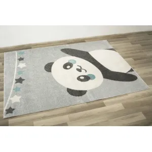 Detský koberec Emily Kids 5864A Panda sivý / tyrkysový