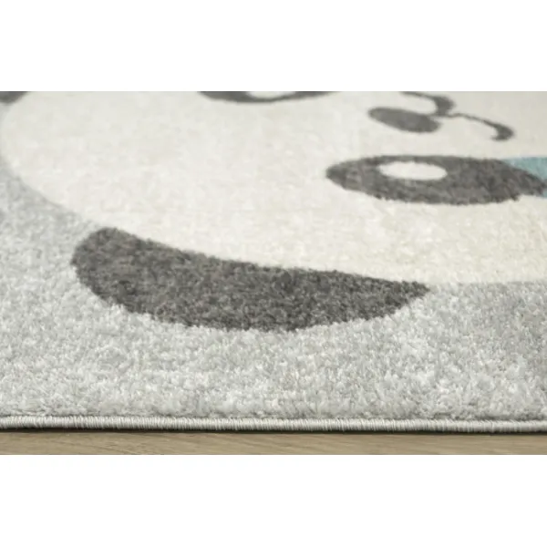Detský koberec Emily Kids 5864A Panda sivý / tyrkysový