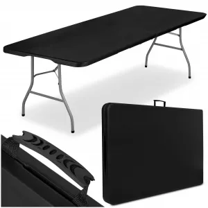 IMPRO skladací cateringový stôl v kufríku 240 cm čierny