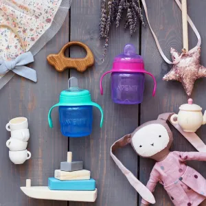 Philips Avent Hrnček s držiakmi 200 ml modrý SCF55101