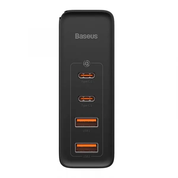 Baseus GaN2 Pro nástenná nabíjačka, 2x USB + 2x USB-C, 100W, EU (čierna) 026519