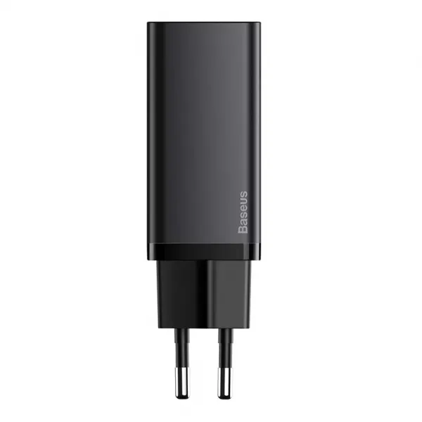 Baseus GaN2 Lite nástenná nabíjačka, USB + USB-C, 65 W, EÚ (čierna) 026517