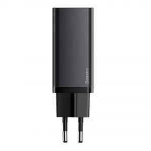 Baseus GaN2 Lite nástenná nabíjačka, USB + USB-C, 65 W, EÚ (čierna) 026517