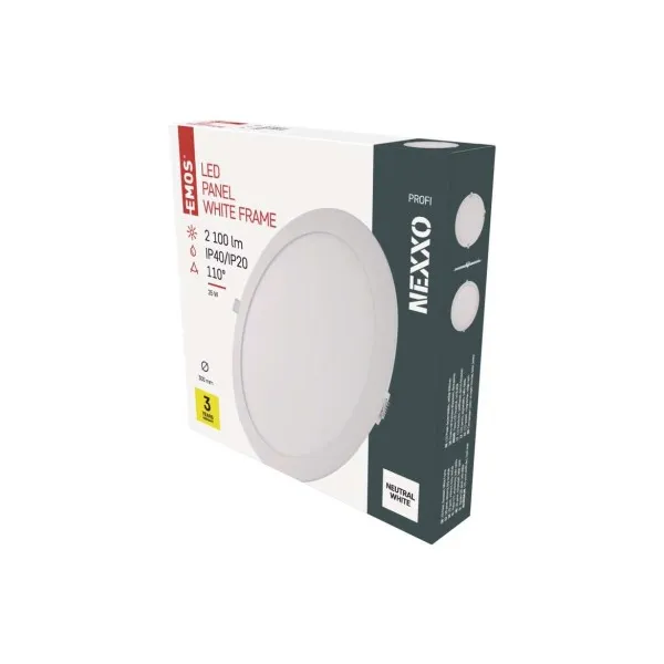 EMOS Lighting LED vstavané svietidlo NEXXO, kruhové, biely, 24W, neutrálna biela