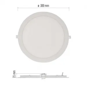 EMOS Lighting LED vstavané svietidlo NEXXO, kruhové, biely, 24W, teplá biela
