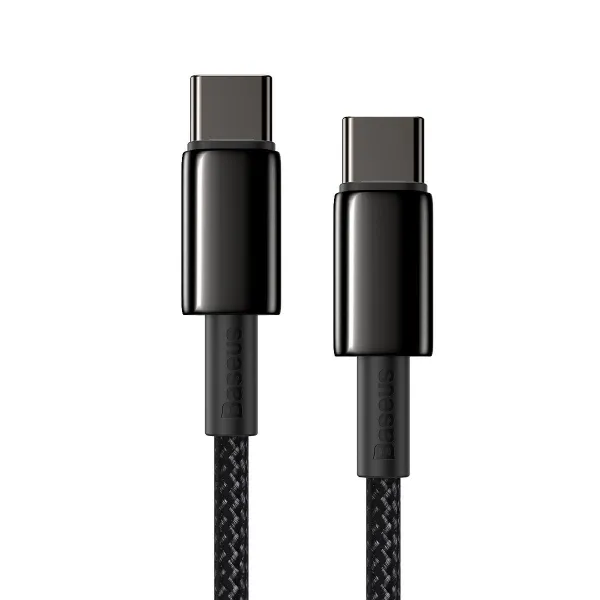 Baseus Tungsten Gold kábel USB-C na USB-C, 100 W, 2 m (čierny) 024651