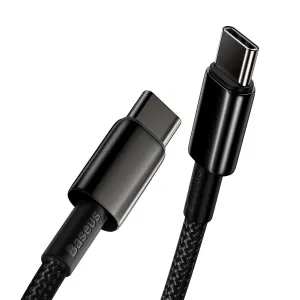 Baseus Tungsten Gold kábel USB-C na USB-C, 100 W, 2 m (čierny) 024651