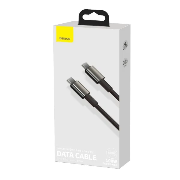 Baseus Tungsten Gold kábel USB-C na USB-C, 100 W, 2 m (čierny) 024651