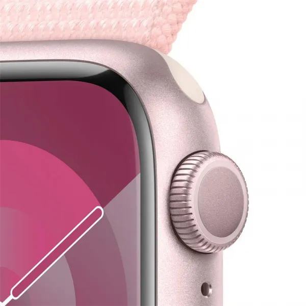 Apple Watch Series 9 GPS 41mm Pink Aluminium Case with Light Pink Sport Loop MR953QC/A