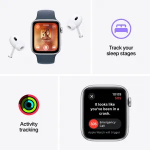 Apple Watch SE GPS + Cellular 40mm Midnight Aluminium Case with Midnight Sport Band - S/M MRG73QC/A