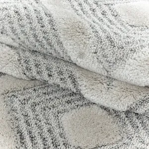 Koberec 3D La Casa PISA romby krémovo-sivý
