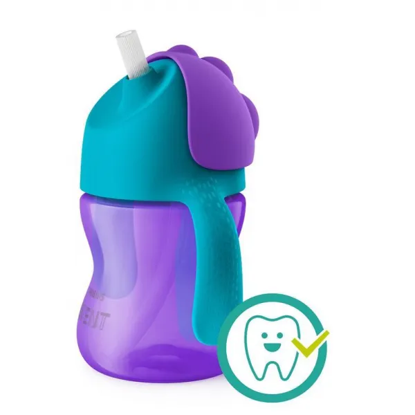 Philips AVENT Hrnček 200 ml Bendy s ohybnou slamkou dievča+darček PETITE&MARS Miska 6m+