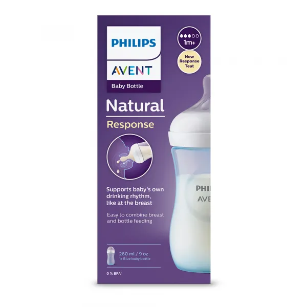 Philips Avent Natural Response Fľaša 260 ml modrá SCF69317