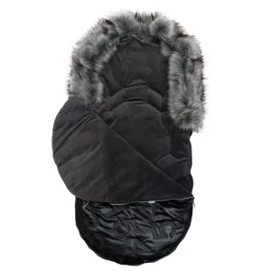 Luxusný fusak s kožušinkou New Baby čierny