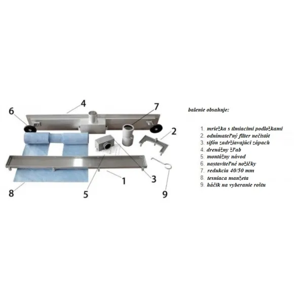 Odtokový žľab MEXEN FLAT 80 cm - vzor M01