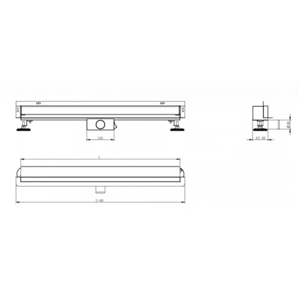 Odtokový žľab Mexen Flat Wall 100 cm