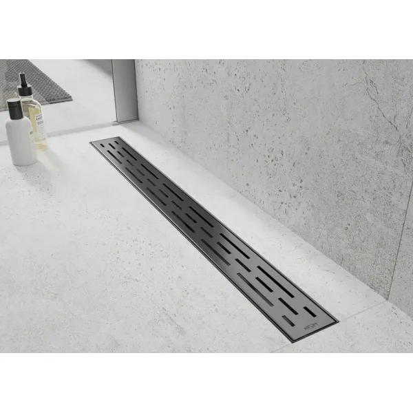 Odtokový žľab nízky MEXEN FLAT BLACK 80 cm - vzor G01