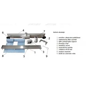 Odvodňovací žľab MEXEN FLAT 60 cm - vzor M15