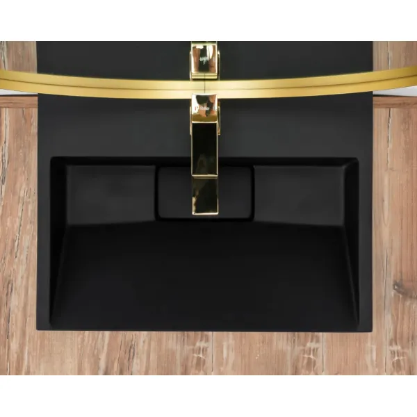 REA GOYA 60x37 BLACK pultové umývadlo
