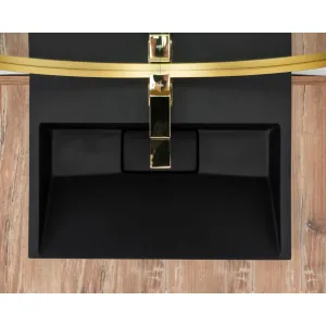 REA GOYA 60x37 BLACK pultové umývadlo