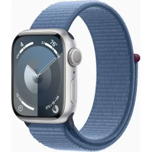 Apple Watch Series 9 GPS 41mm Silver Aluminium Case with Winter Blue Sport Loop MR923QC/A