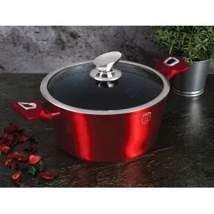 Hrniec Berlingerhaus s mramorovým povrchom a pokrievkou 20 cm Burgundy Metallic Line BH-1256