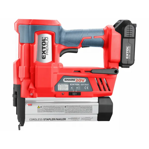 EXTOL PREMIUM 8891860 Klincovačka / sponkovačka aku Share20V, 1x akumulátor 2Ah Li-ion